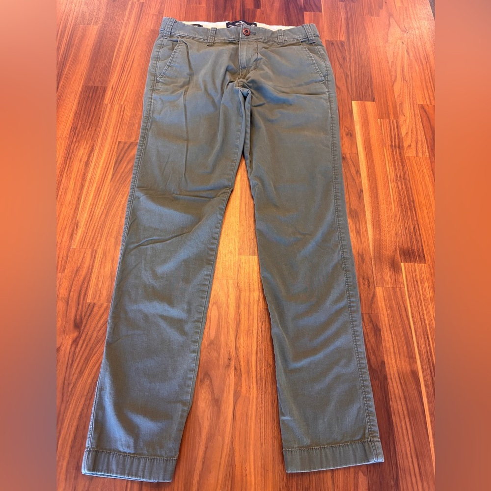 Hollister Men's Olive Green Super Skinny Pants